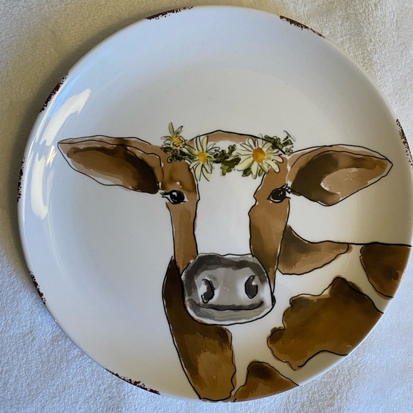 Set of Two Ceramic Cow Plates - Picture 2 of 6